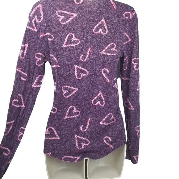 Victorias Secret Candy Cane Heart Pajama Top - Picture 2 of 9